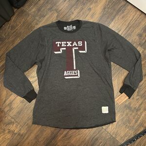The Retro Brand Texas A&M Aggies Dark Grey Long Sleeve Shirt Men’s XL NWT